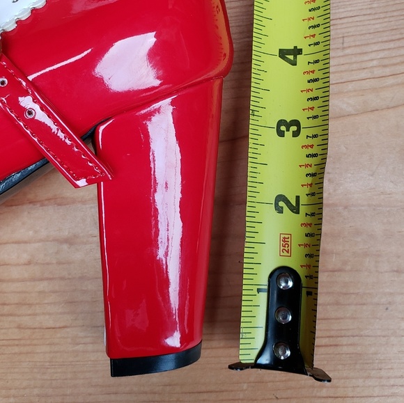 NEW Pixie Cove Red & White Pin Up Rockabilly Heels - Picture 4 of 6